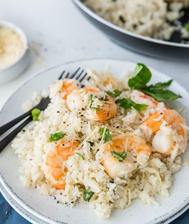 shrimp and rice on plate