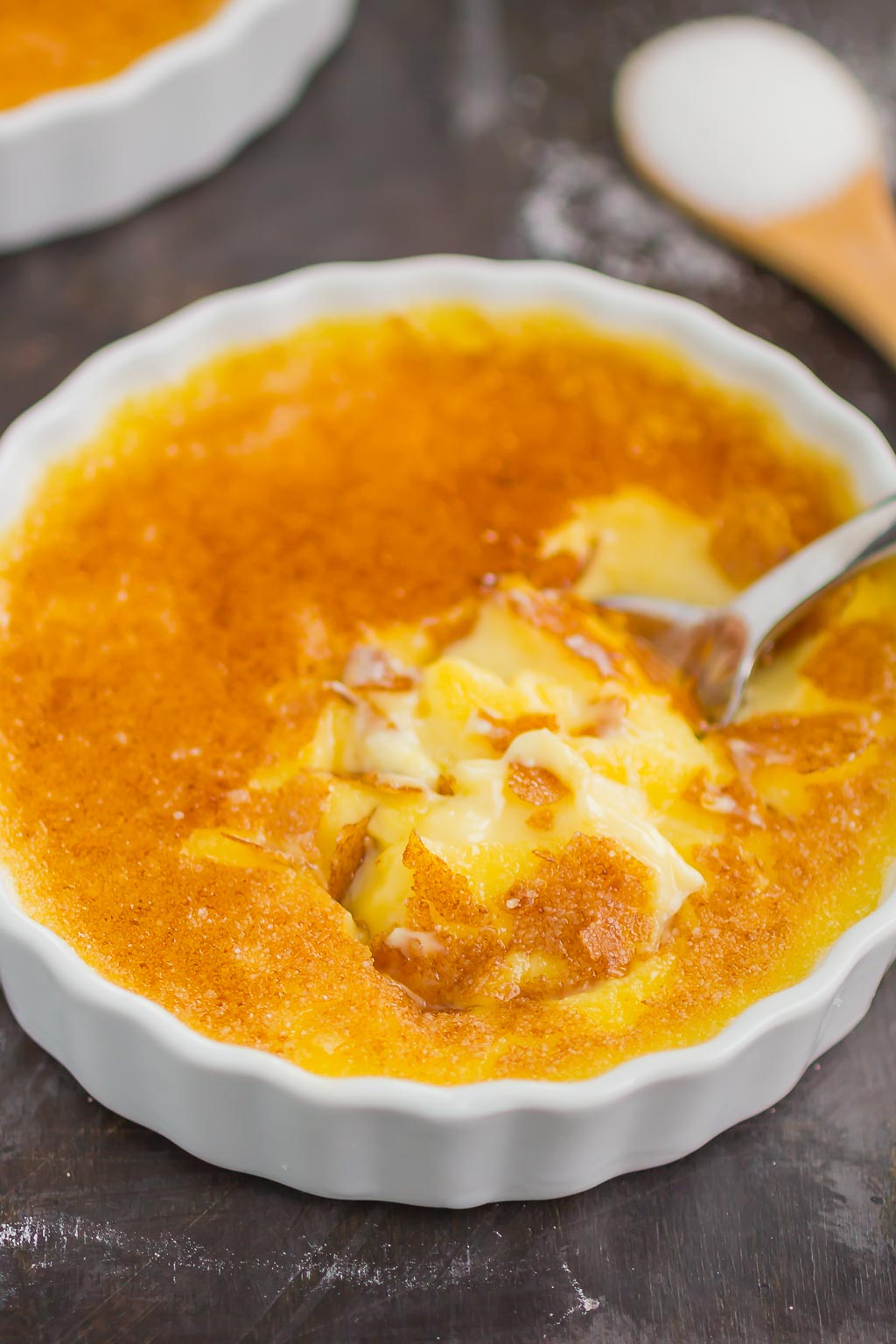 creme brulee in a dish