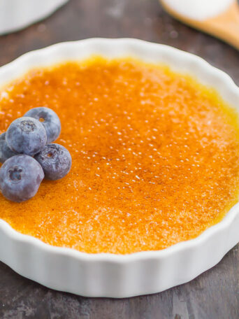 creme brulee in a dish