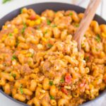 pasta in black pan