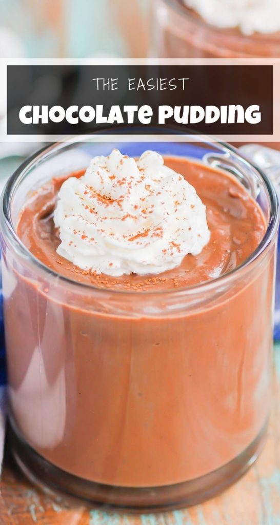 chocolate pudding in a clear mug