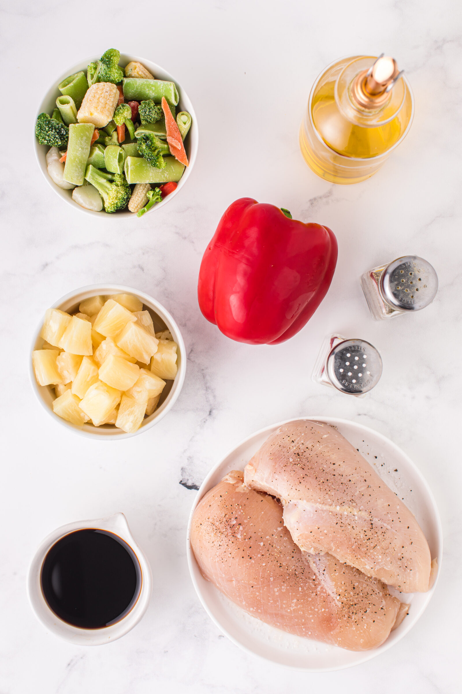 ingredients on a white surface