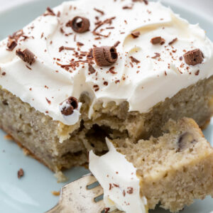 cake on a blue plate