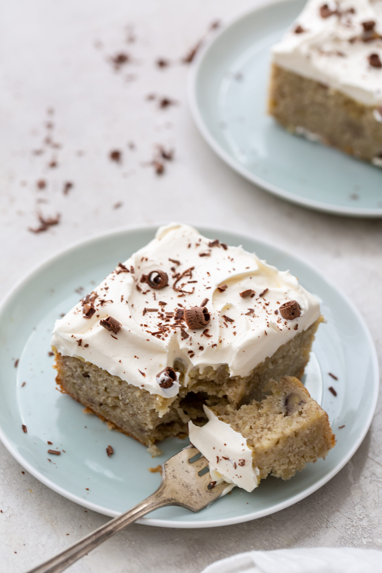 cake on blue pan