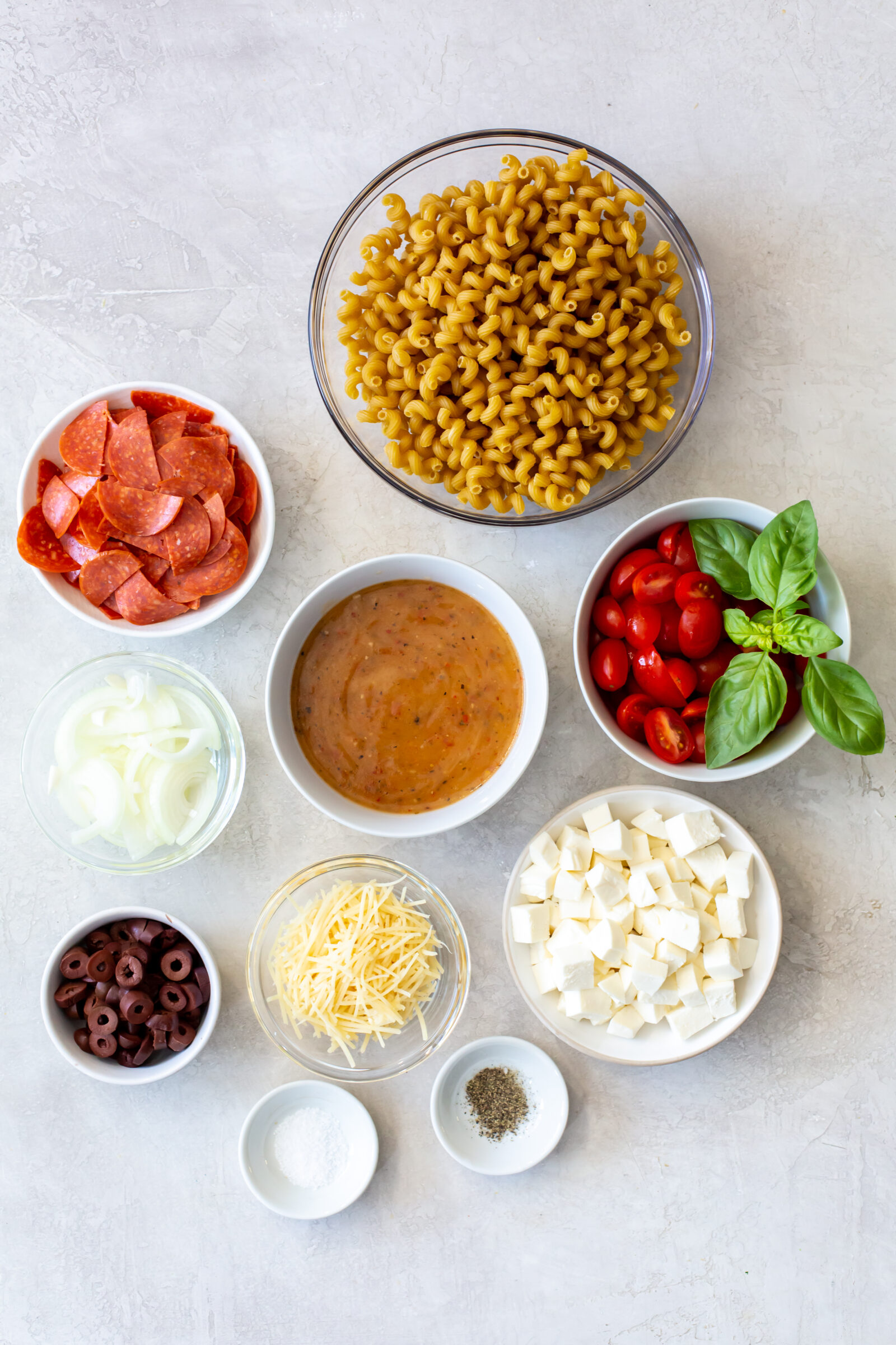 ingredients for pasta salad