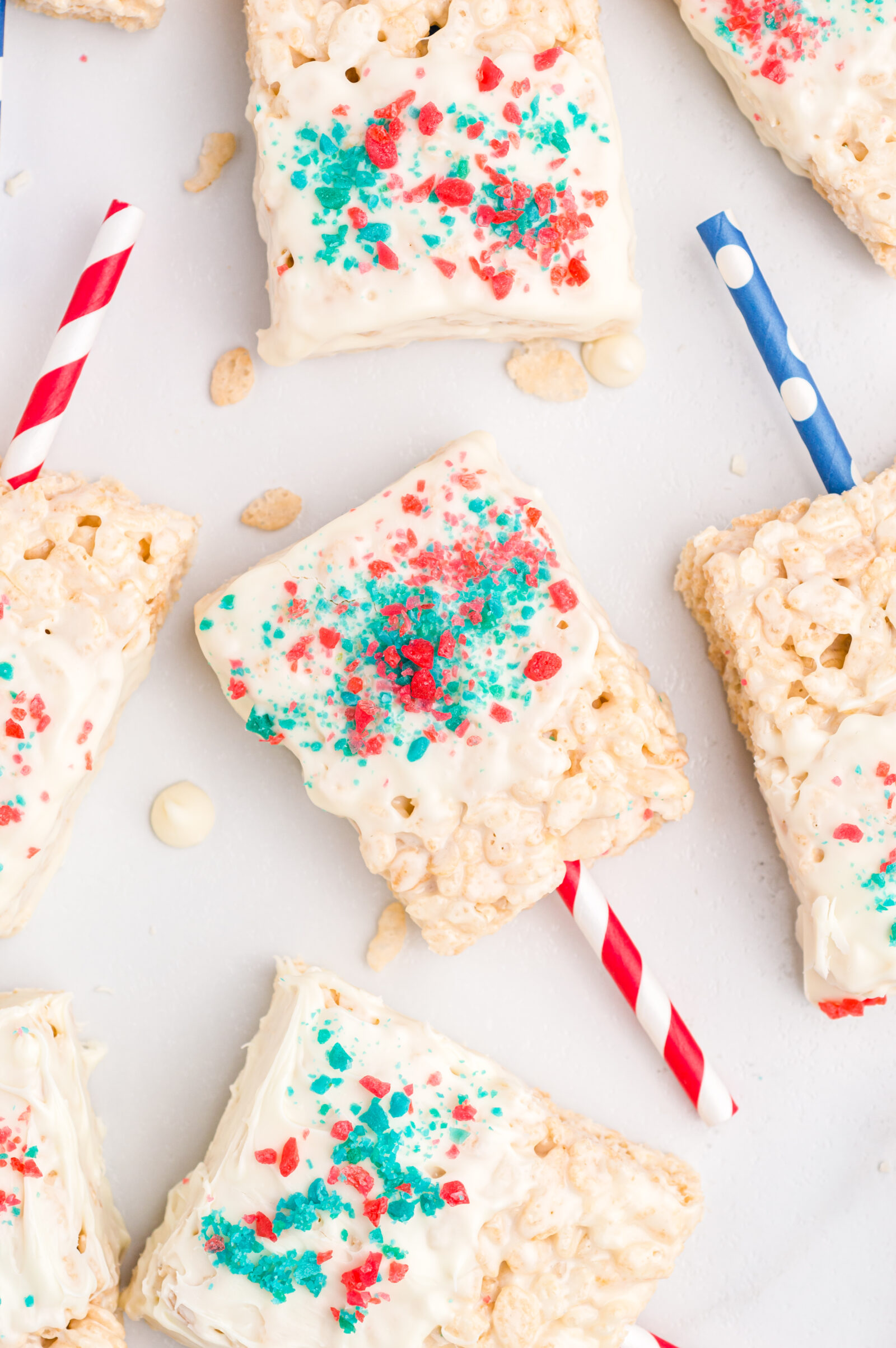 rice krispies treats on white surface