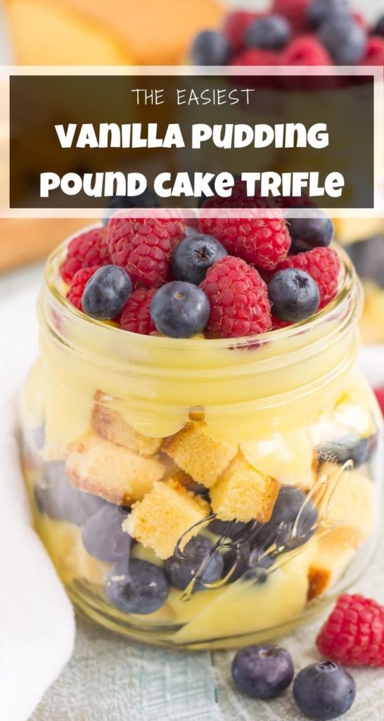 trifle in a clear jar