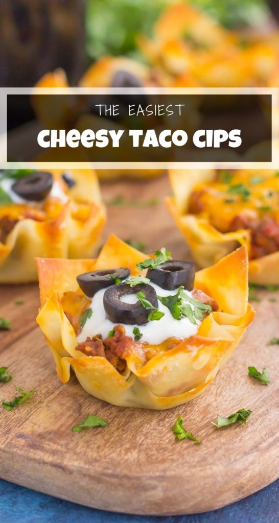 taco cups on a wooden board