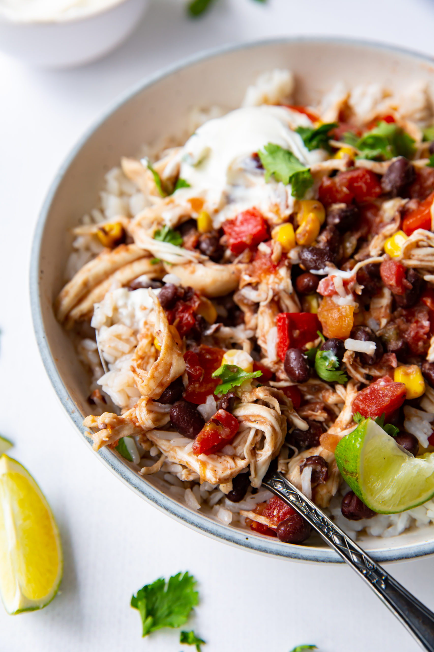 chicken in a white bowl