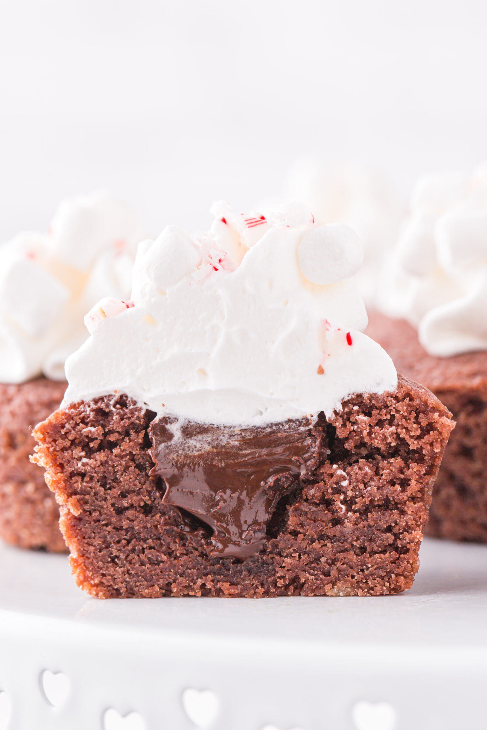 cookie cups on a white cake plate