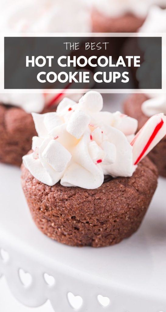 cookie cups on a white cake plate