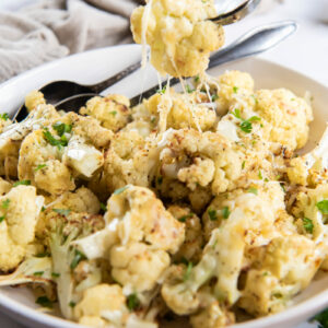 cauliflower in a white dish