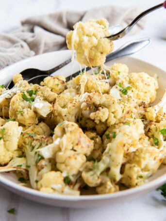 cauliflower in a white dish