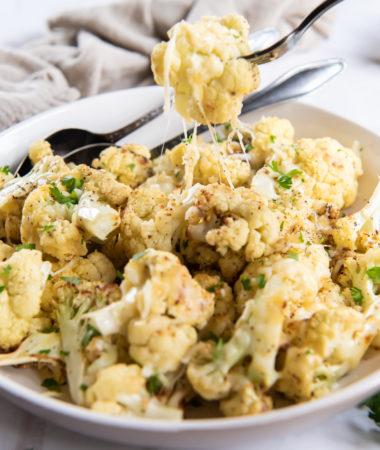 cauliflower in a white dish