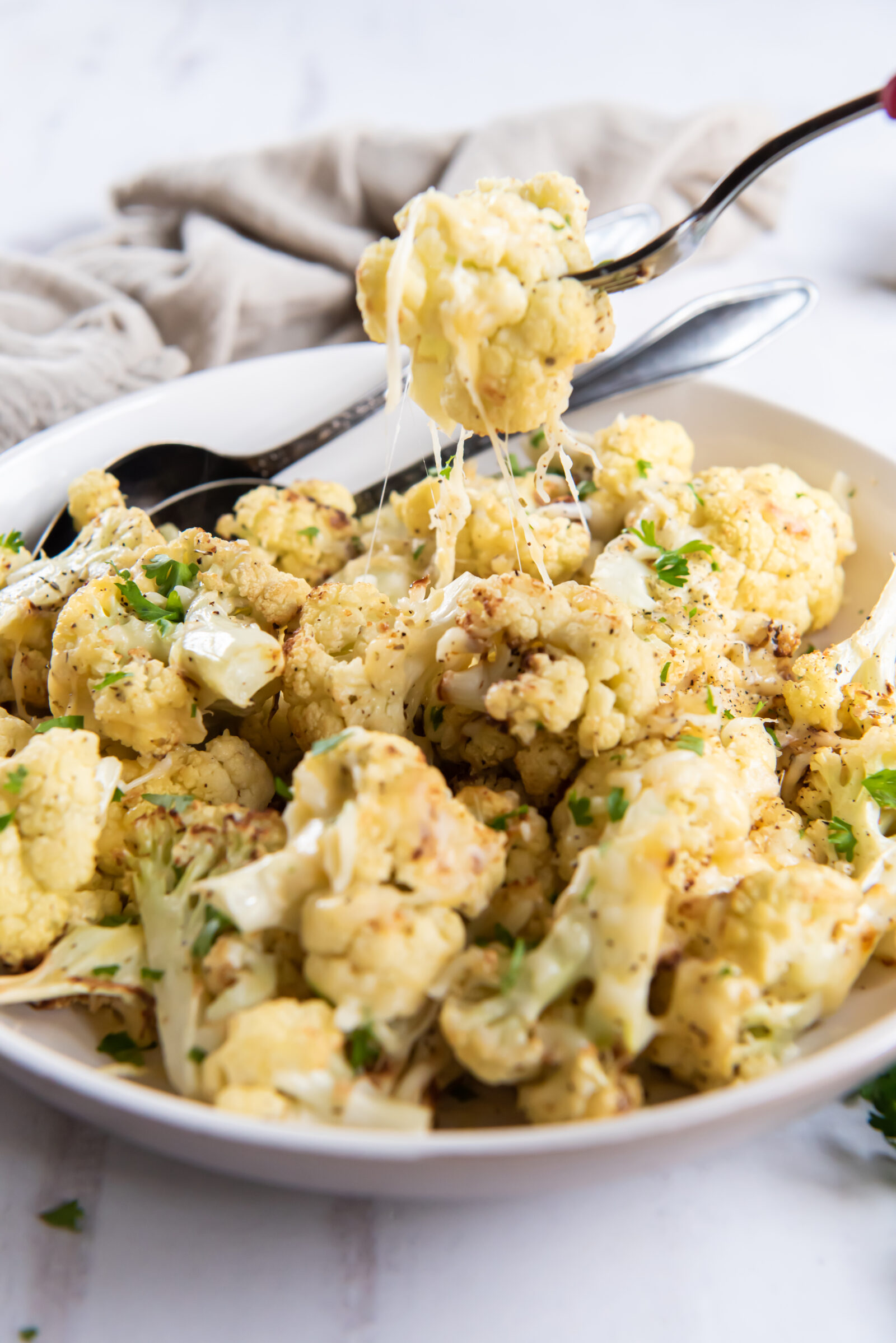 cauliflower in a white dish