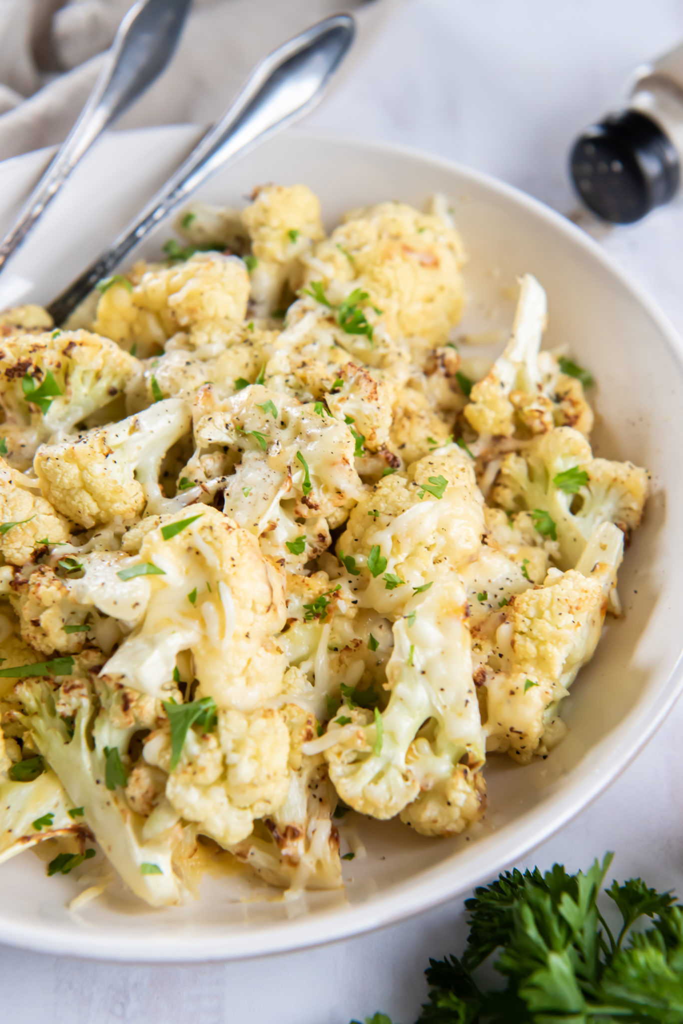 cauliflower in a white dish
