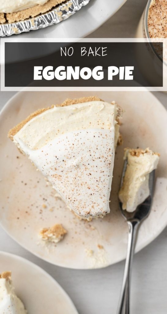eggnog pie on a white plate
