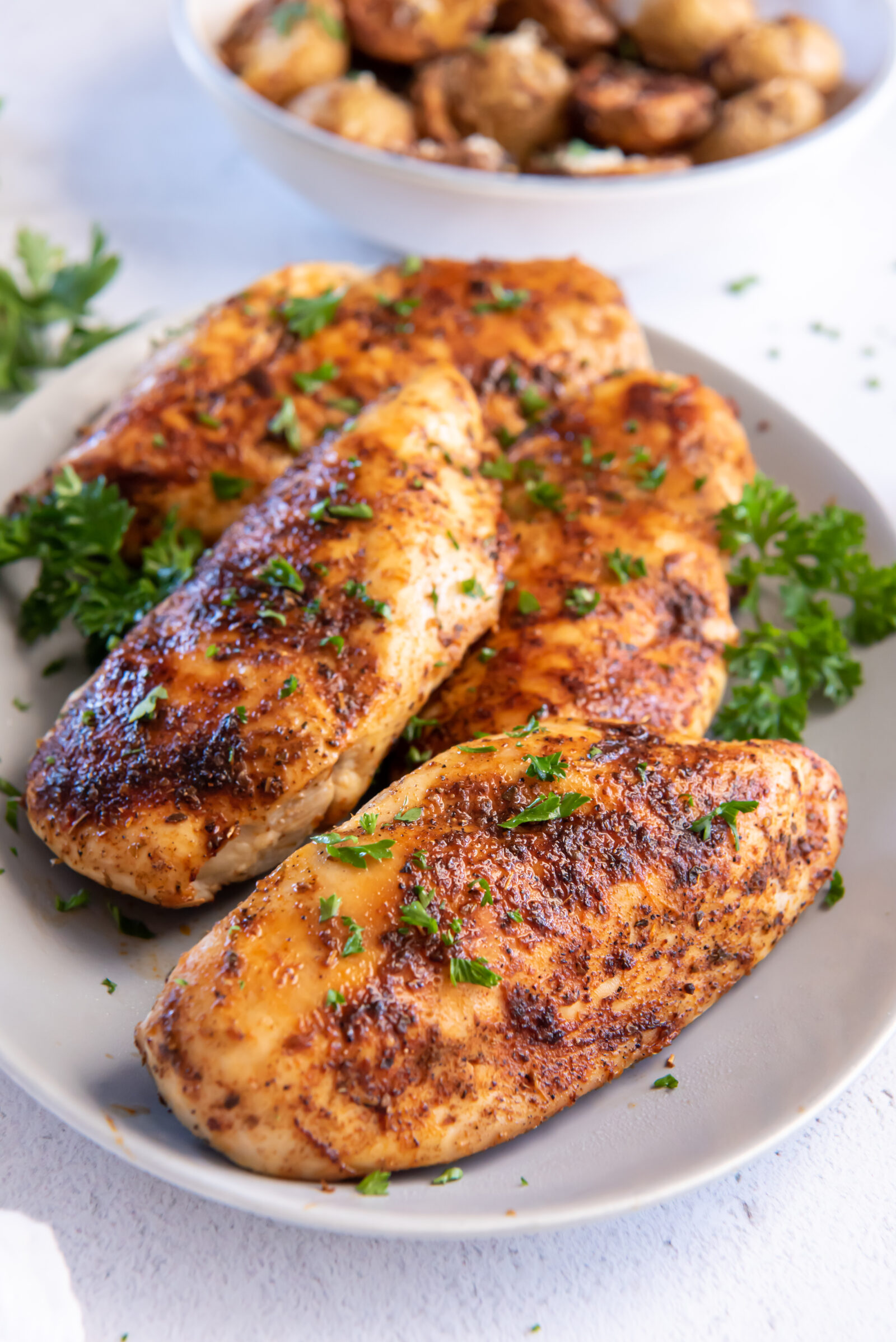 chicken on a white plate