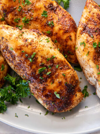 chicken on a white plate