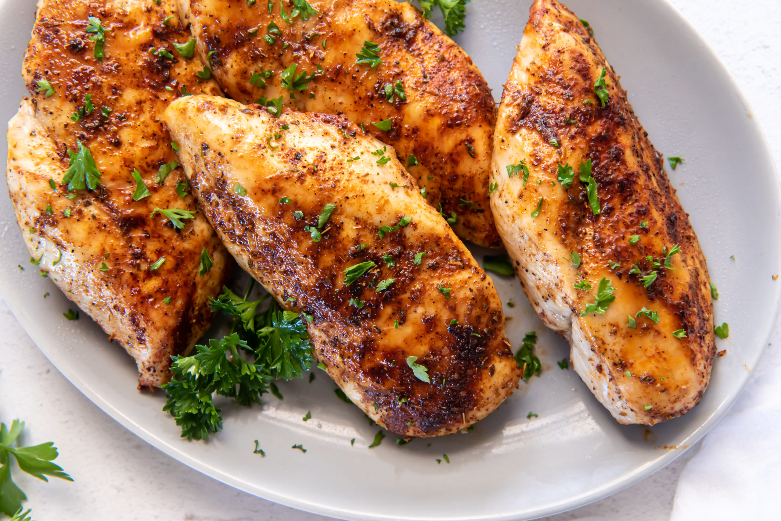 chicken on a white plate