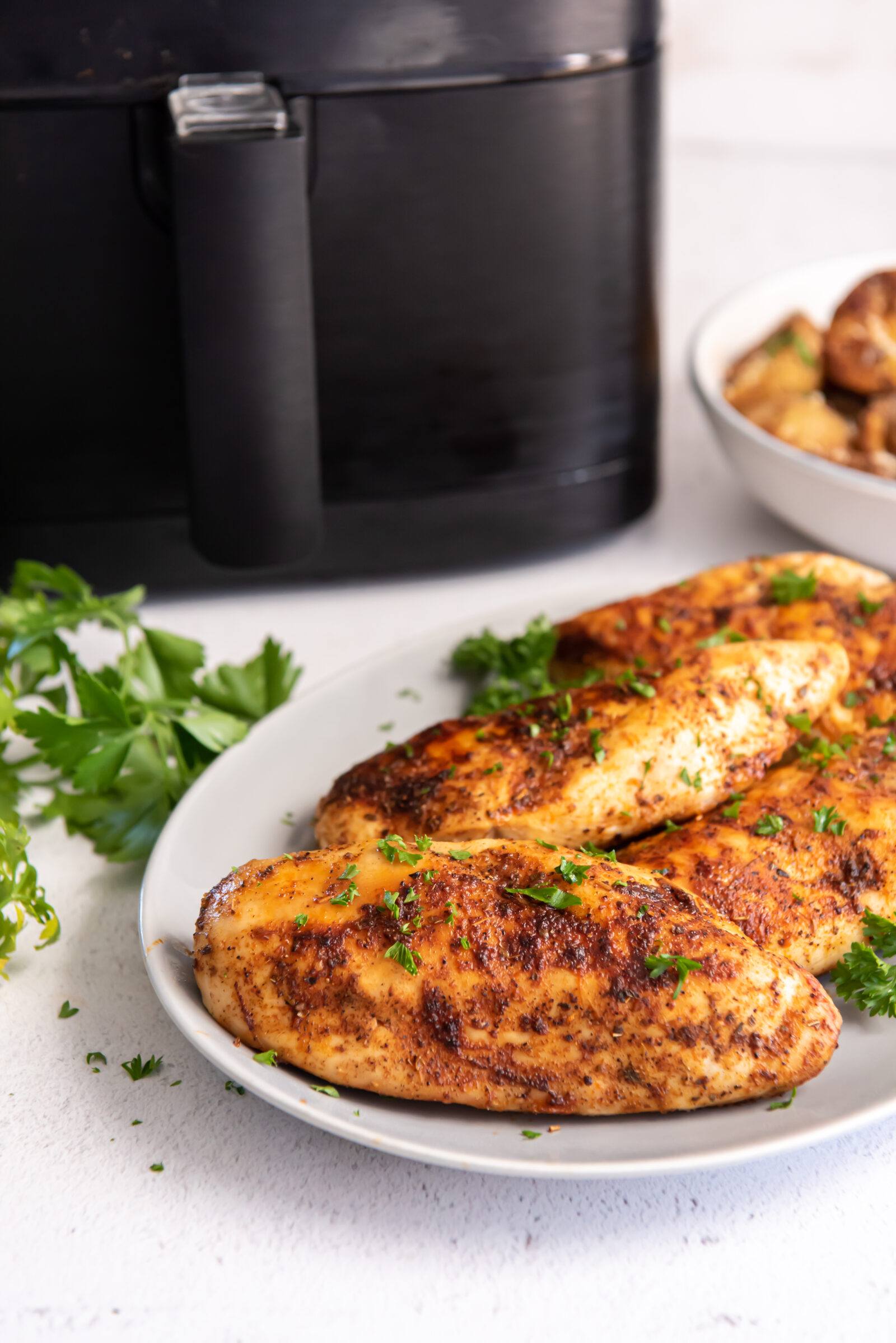 chicken on a white plate