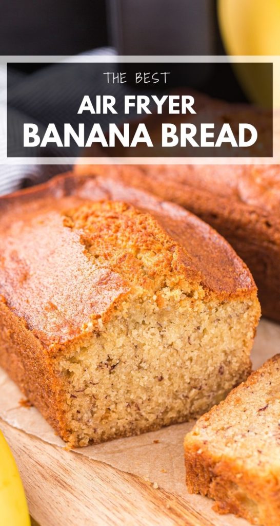 banana bread sliced on wooden board