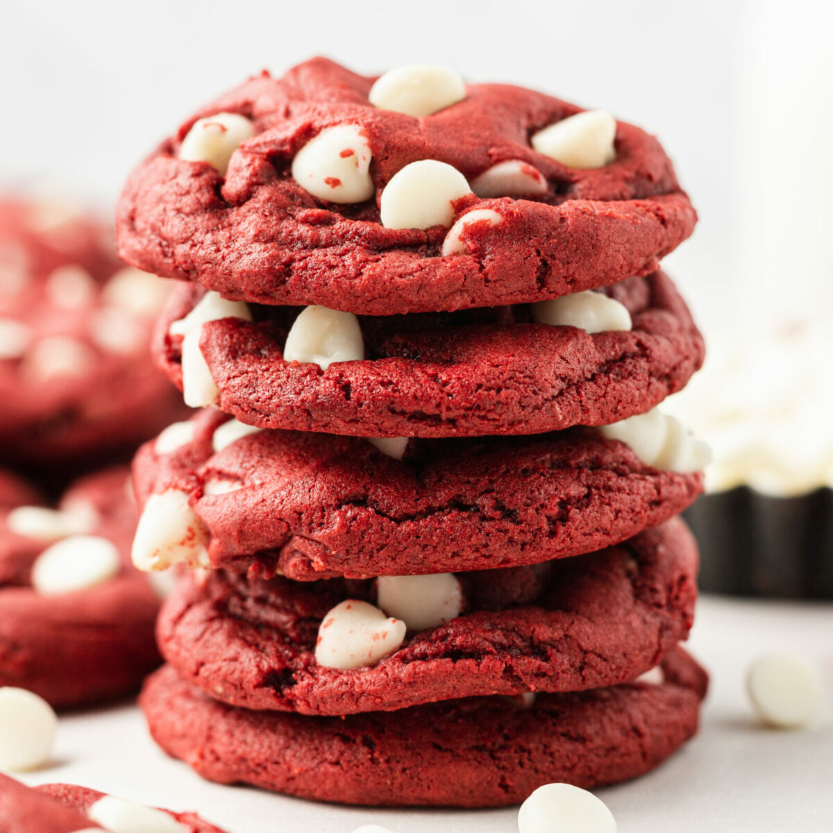 cookies stacked on a white surface