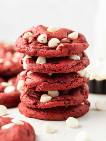 cookies stacked on a white surface