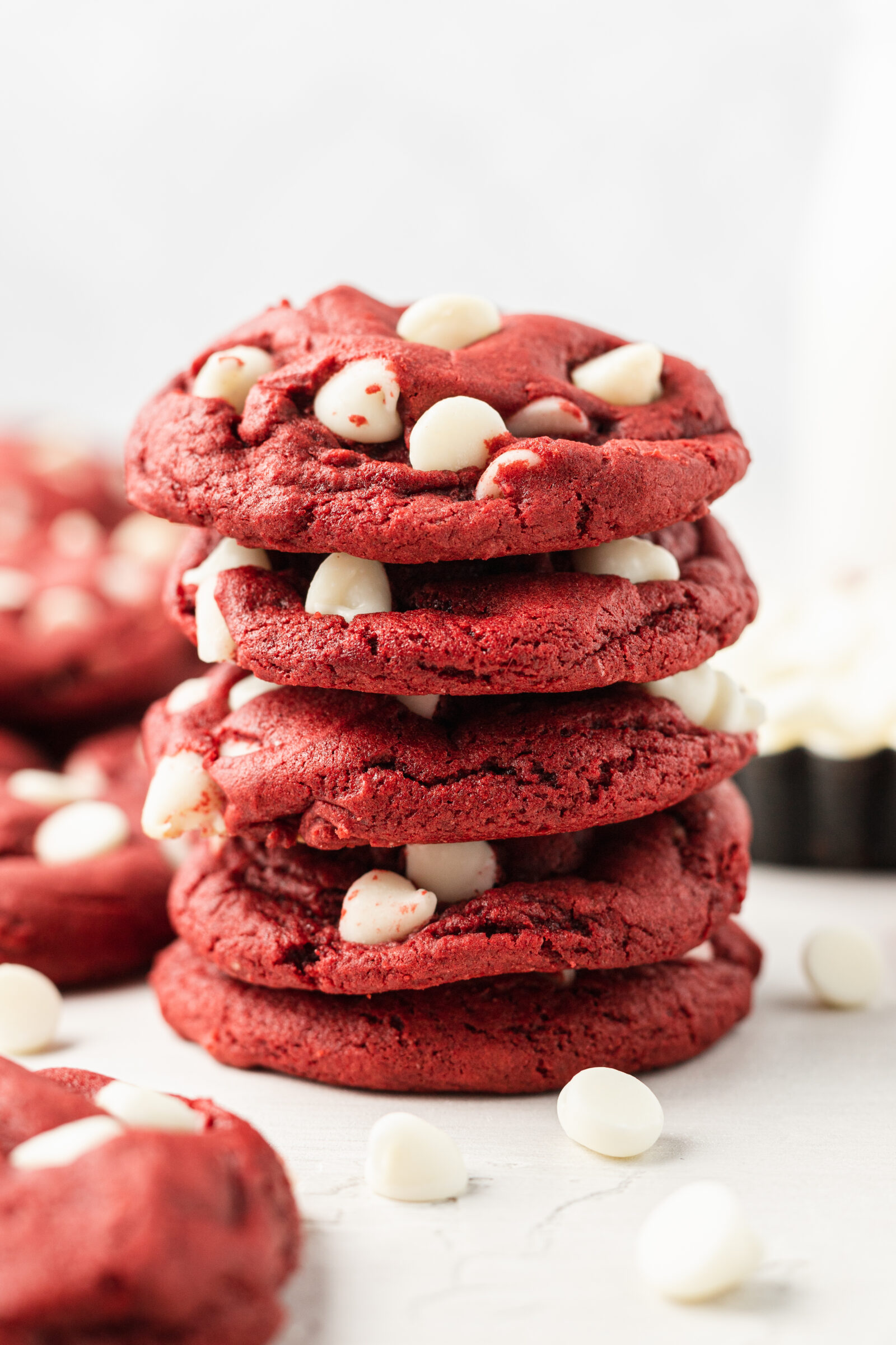 cookies stacked on a white surface