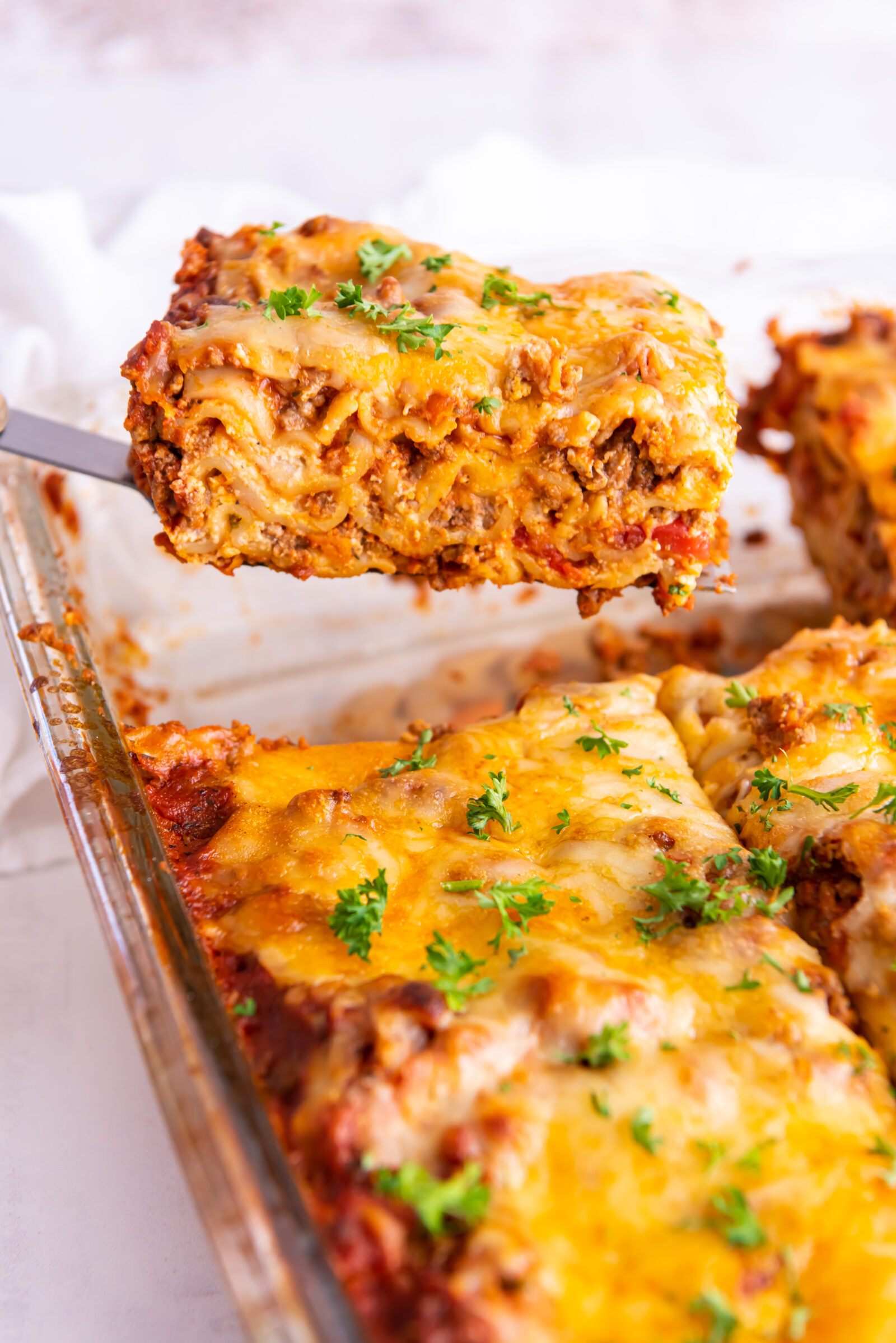 lasagna on a pan