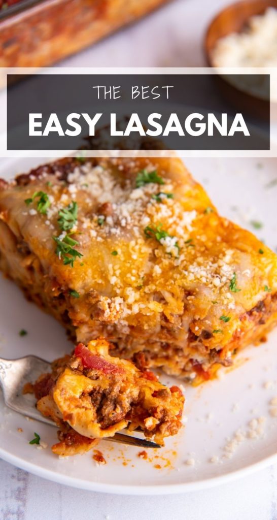 lasagna on a white plate