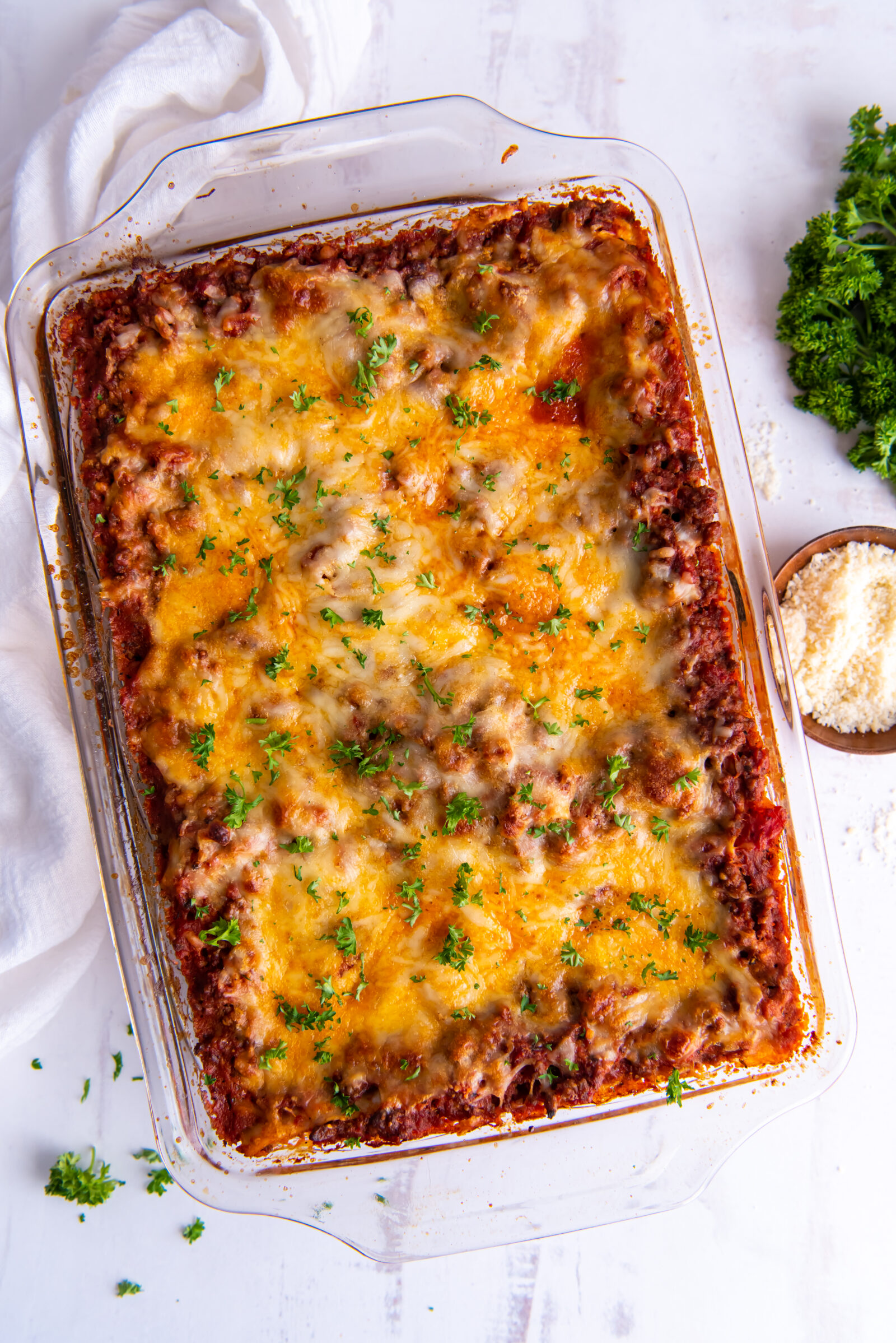 lasagna in a pan