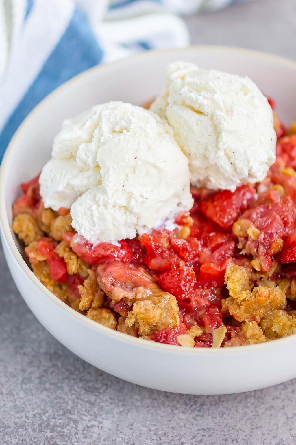 crisp in a white bowl