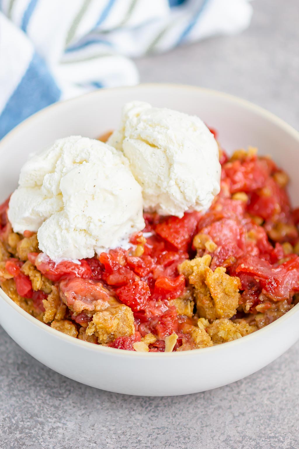 crisp in a white bowl