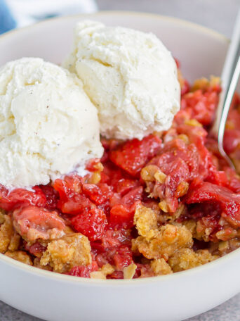 crisp in a white bowl