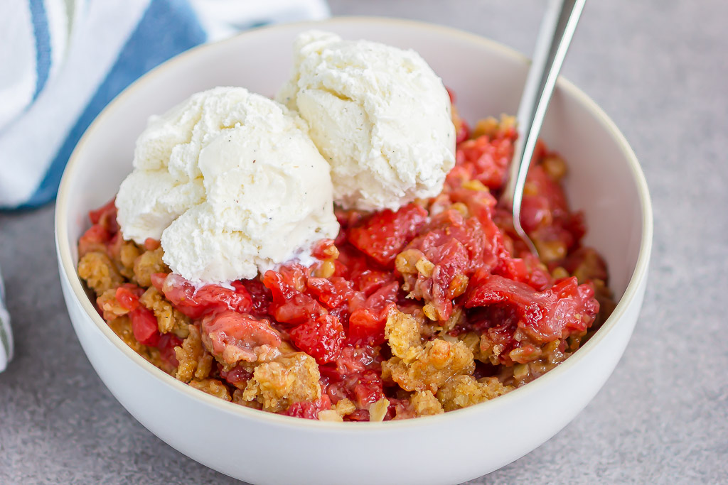 crisp in a white bowl
