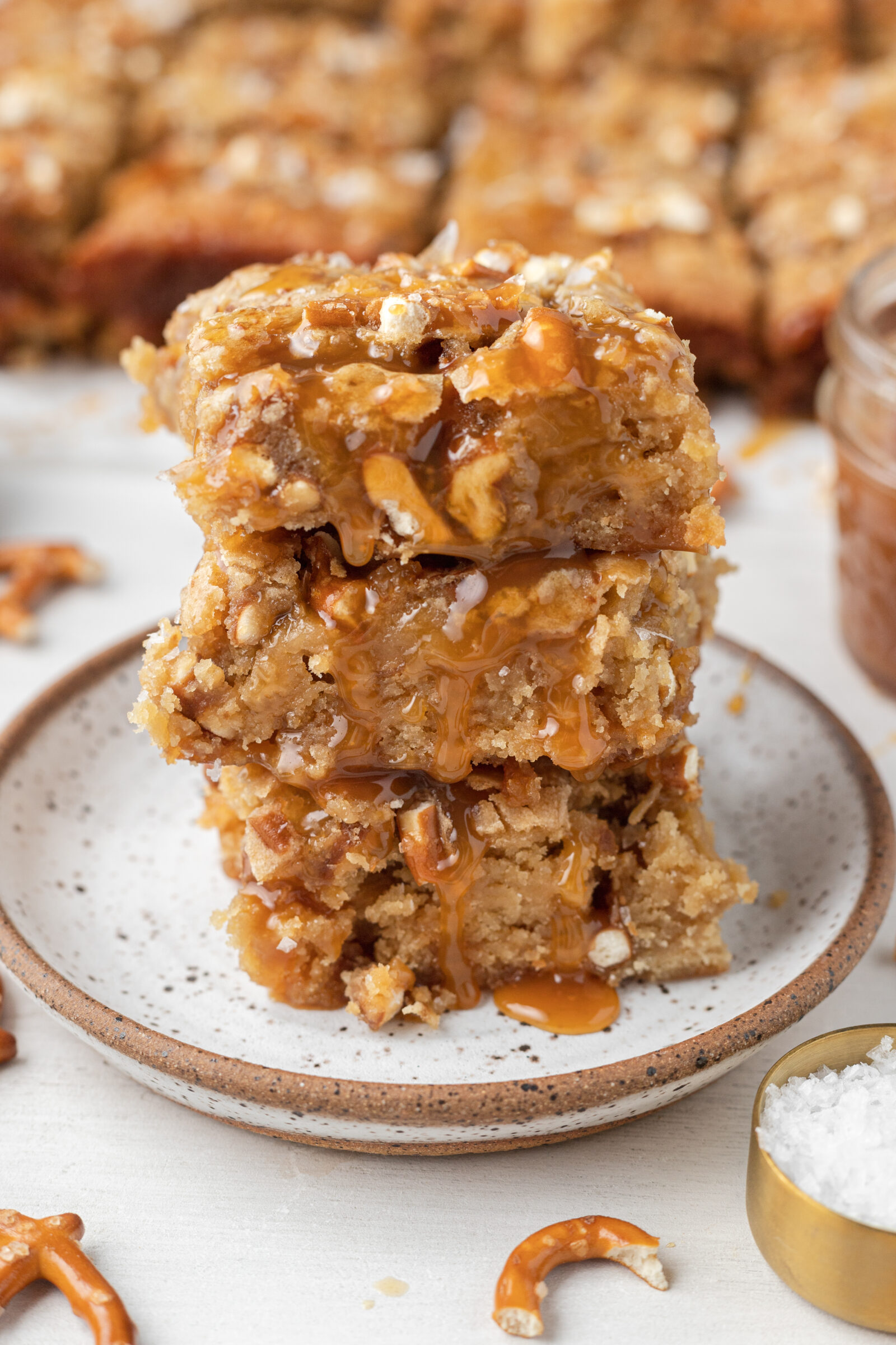 blondies on a white plate