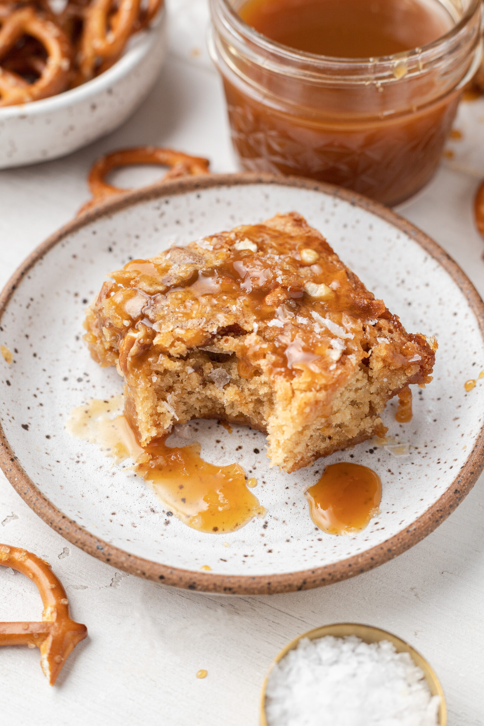 blondies on a white plate