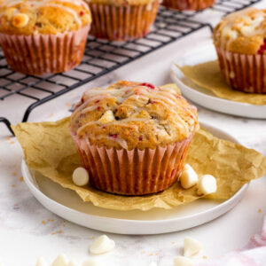 Muffin on a white plate