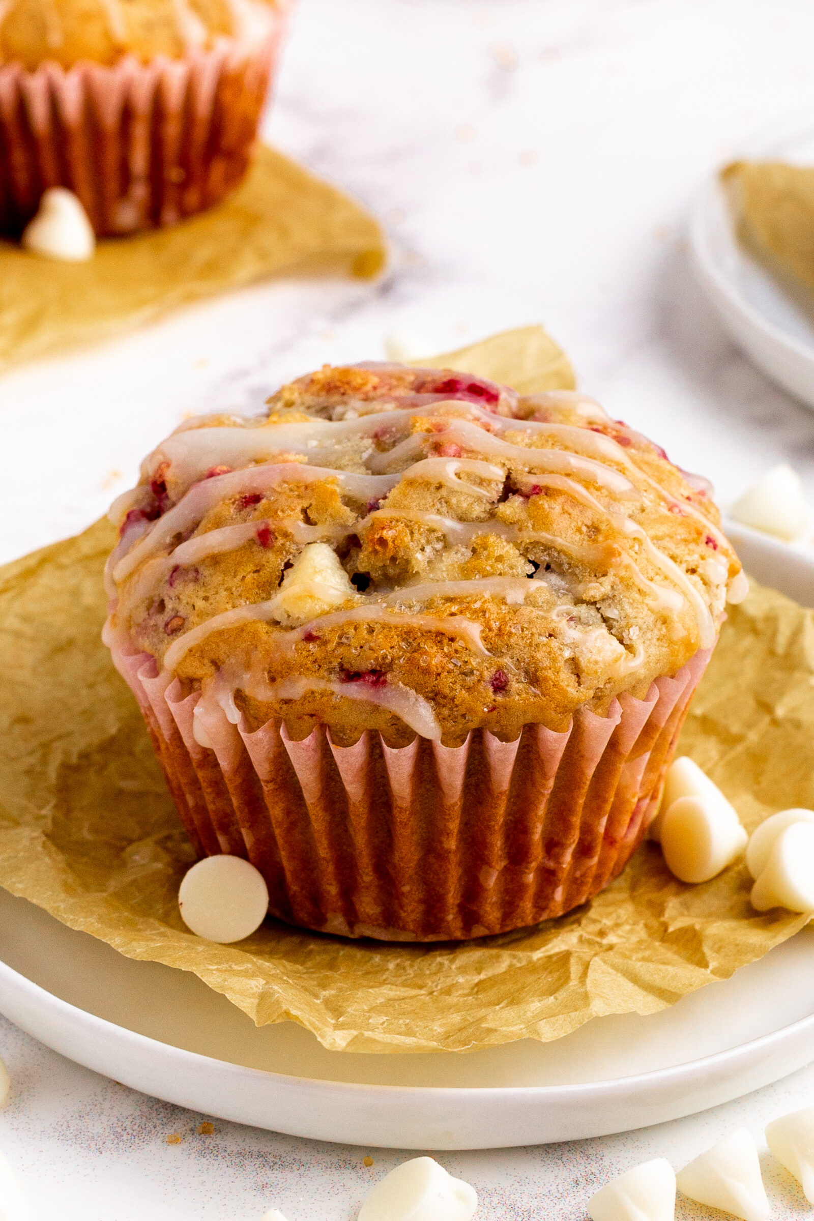 muffin on a white plate