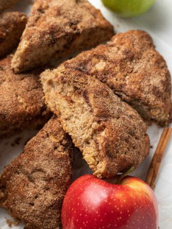 scones on a white surface