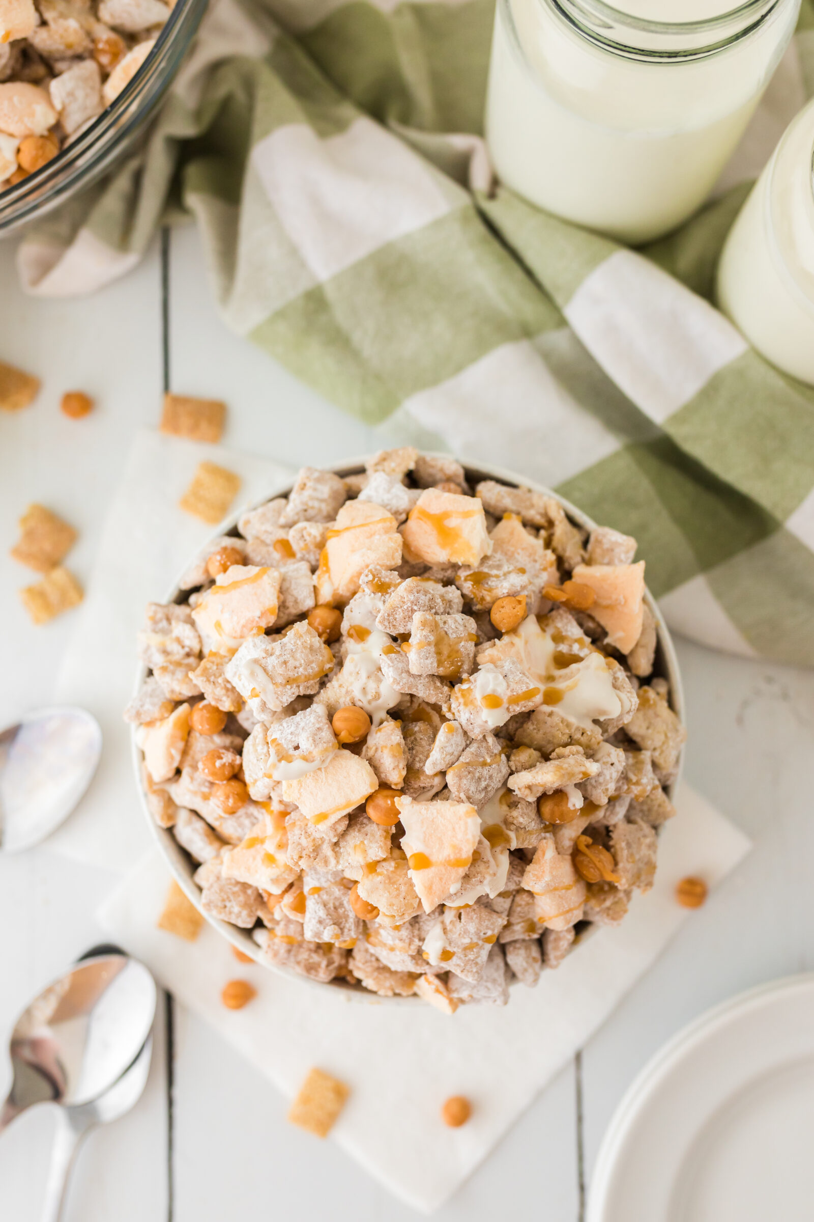 puppy chow in a white bowl