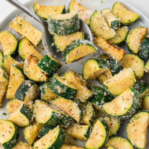 zucchini on a white plate