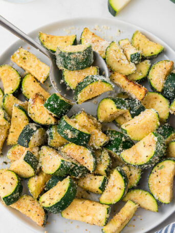 zucchini on a white plate