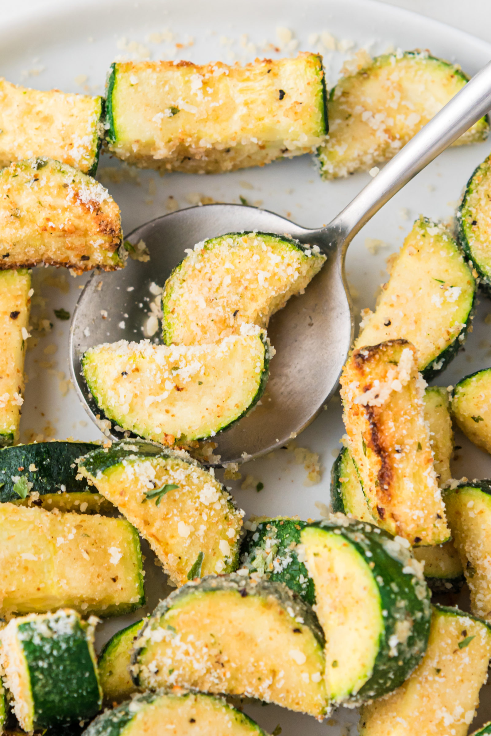 zucchini on a white plate