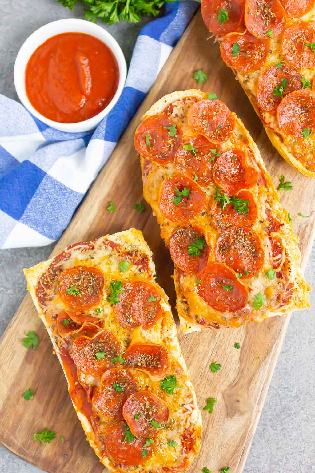 pizza on a wooden board