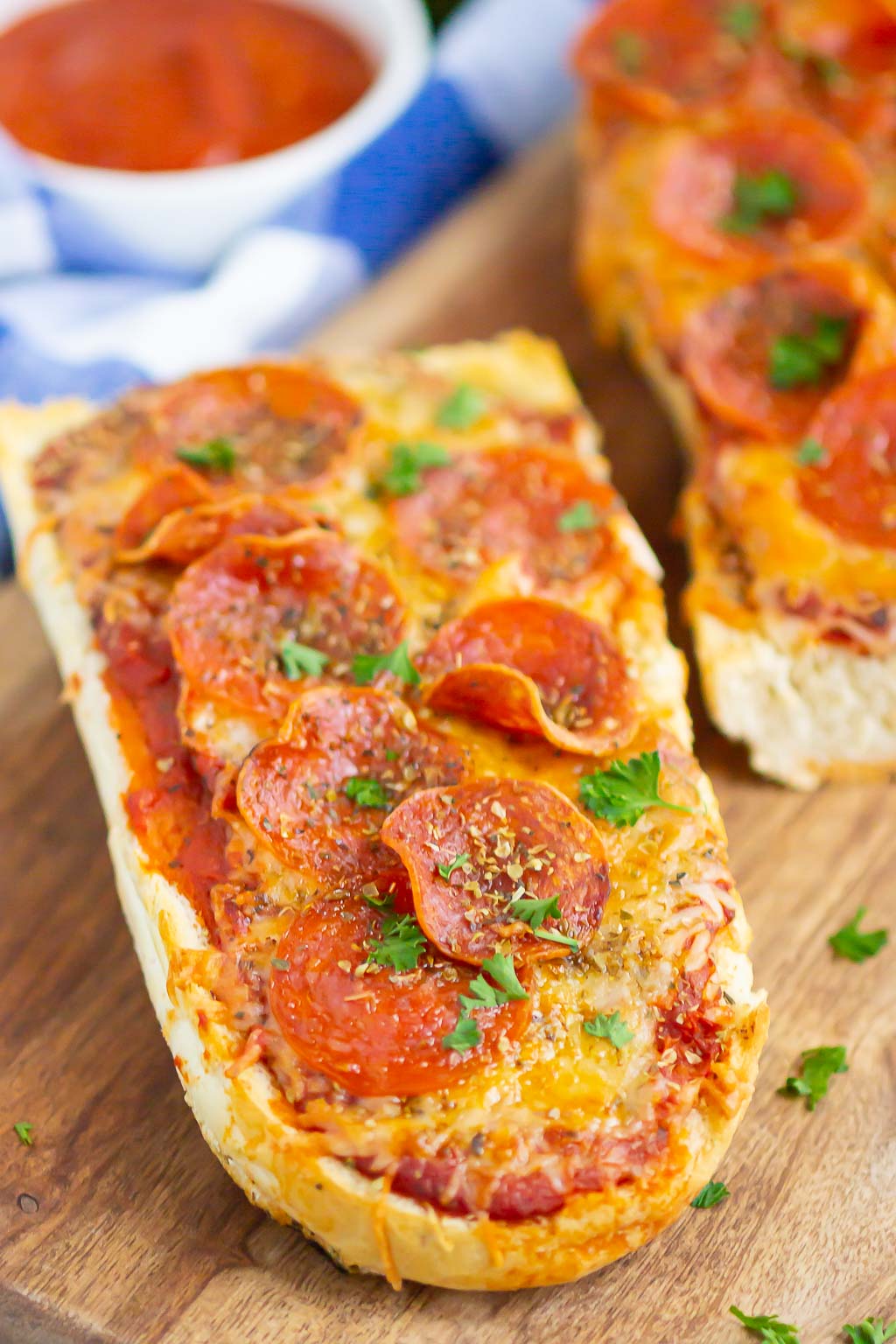 pizza on a wooden board