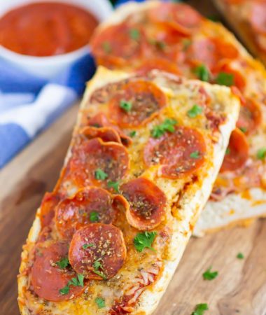 pizza on a wooden board