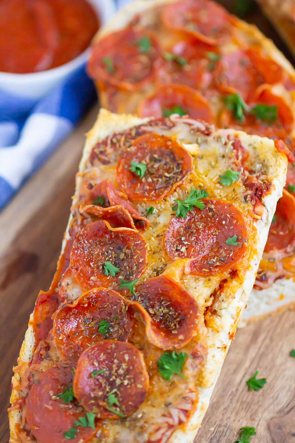 pizza on a wooden board