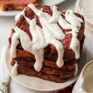 french toast on white plate